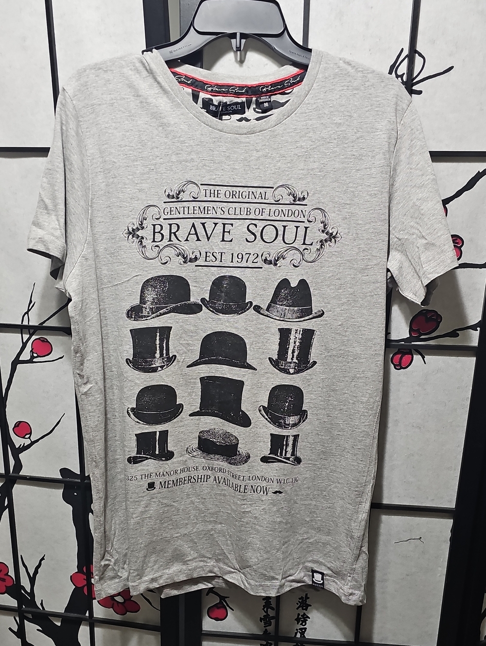 Brave Soul Light Grey Graphic Short Sleeve Tee Large New